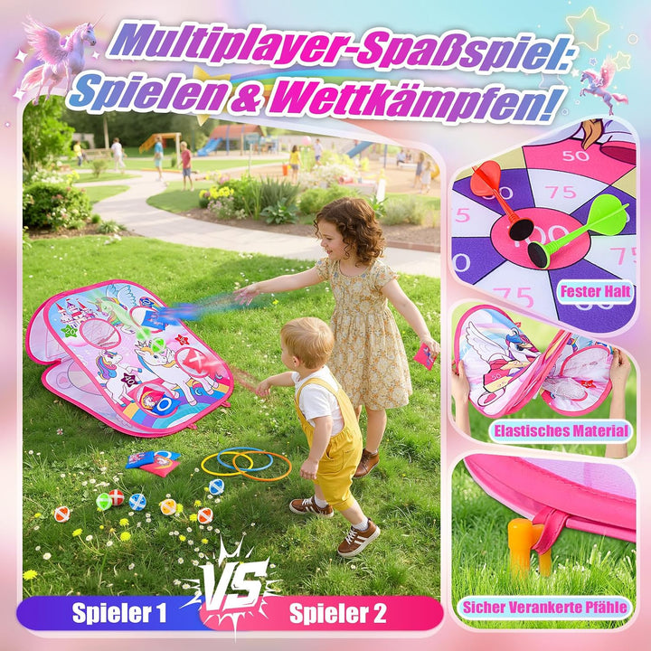 5-in-1 Ring Wurfspiel Dartscheibe Outdoor Garten Spiele Für Kinder, Gartenspielzeug Kinder Outdoor S
