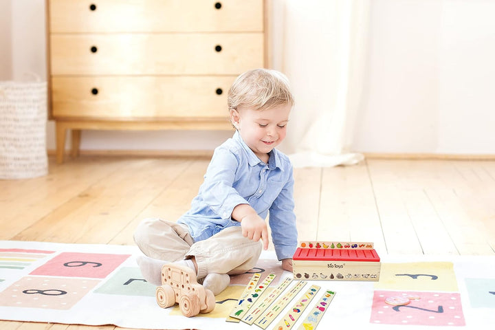 LEXIBOOK EDU250i1 Bio Spielzeug-Vokabel-Holzsortierbox EN/FR Vokabelbox EN/FR, Vokabelbox EN/FR