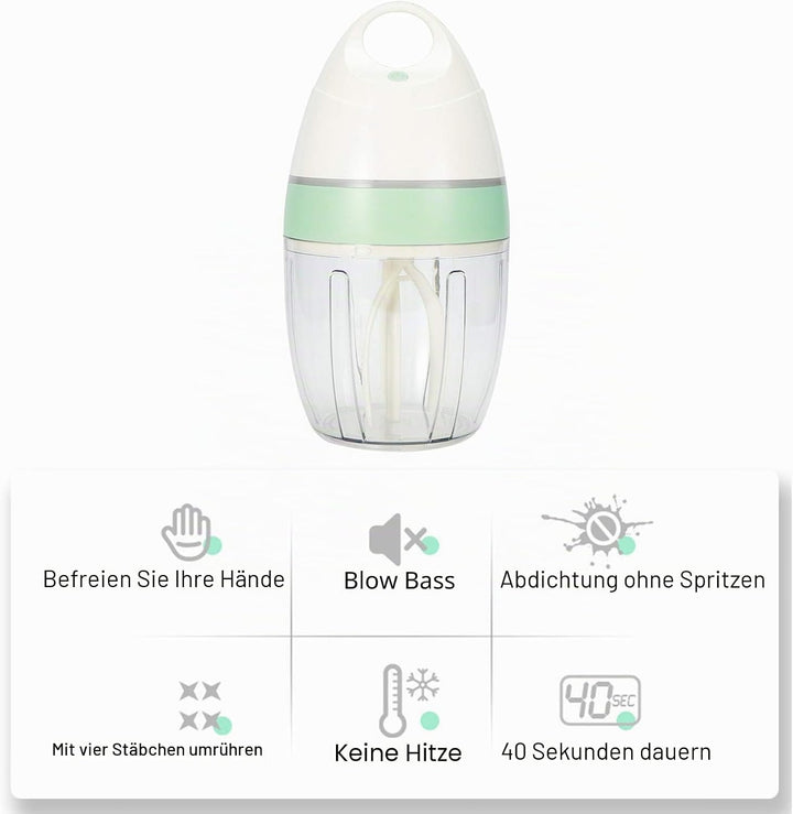 Alvinlite 900 ml Kleiner Stand-Eiermixer, elektrischer Schneebesen, Mini-Mixer-Schaumer perfekt für