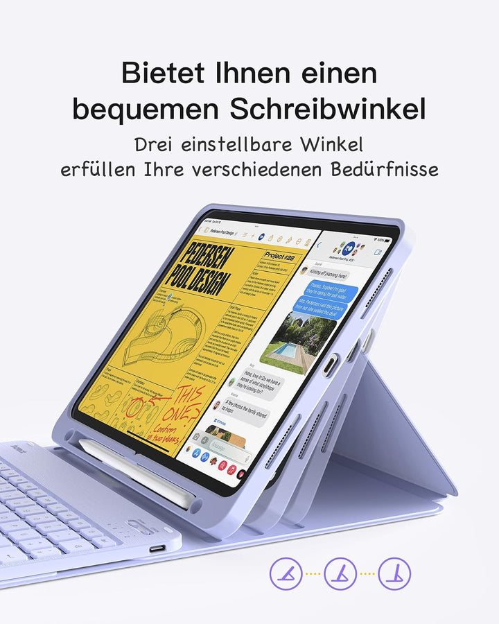 Inateck Tastatur Hülle kompatibel mit iPad 10 Gen.10,9"/11 Gen. A16 2025 11 Zoll, iPad Air 11" M3/M2