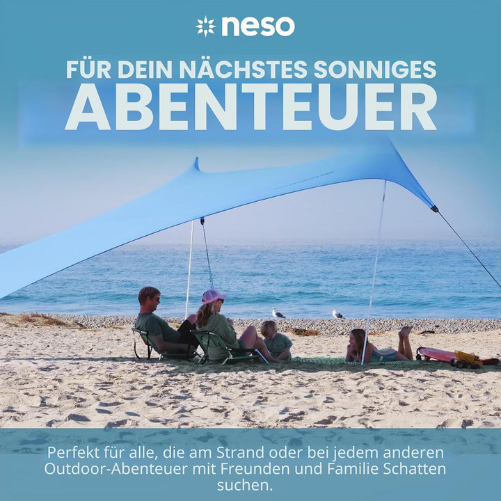 Neso Strandmuschel Gigante 2,5 m hoch 3,3 x 3,3 m | verstärkte Ecken und Kühlfach | Farbe: Immergrün