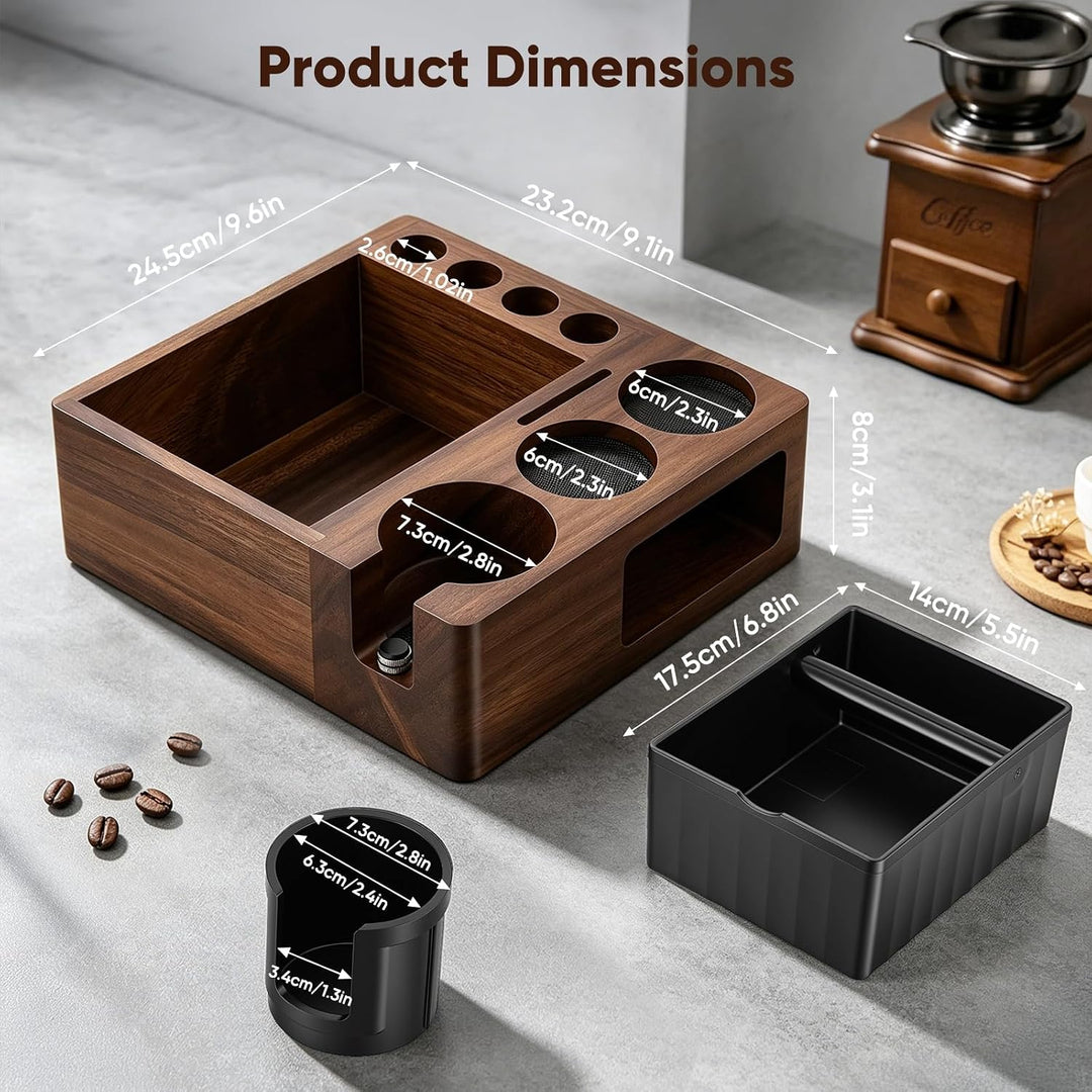 Espresso Tamperstation aus Holz für 51/54/58 mm Siebträger