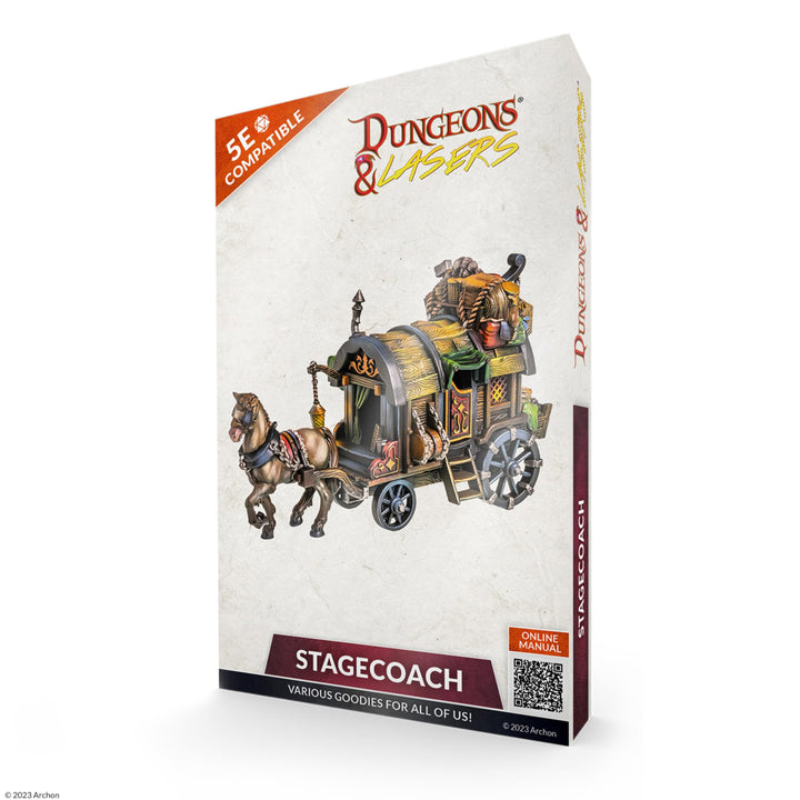 Dungeons &amp; Lasers Stagecoach DNL0060 - 28 mm Kunststoffmodellbau, unlackiert und zerlegt - Für Teena