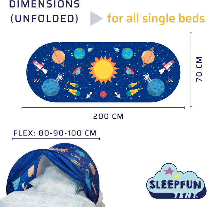 Betttunnel Sleepfun Tent Bettzelt (1-St), Pop Up Zelt, mit Leselampe und Aufbewahrungstasche 70x200c