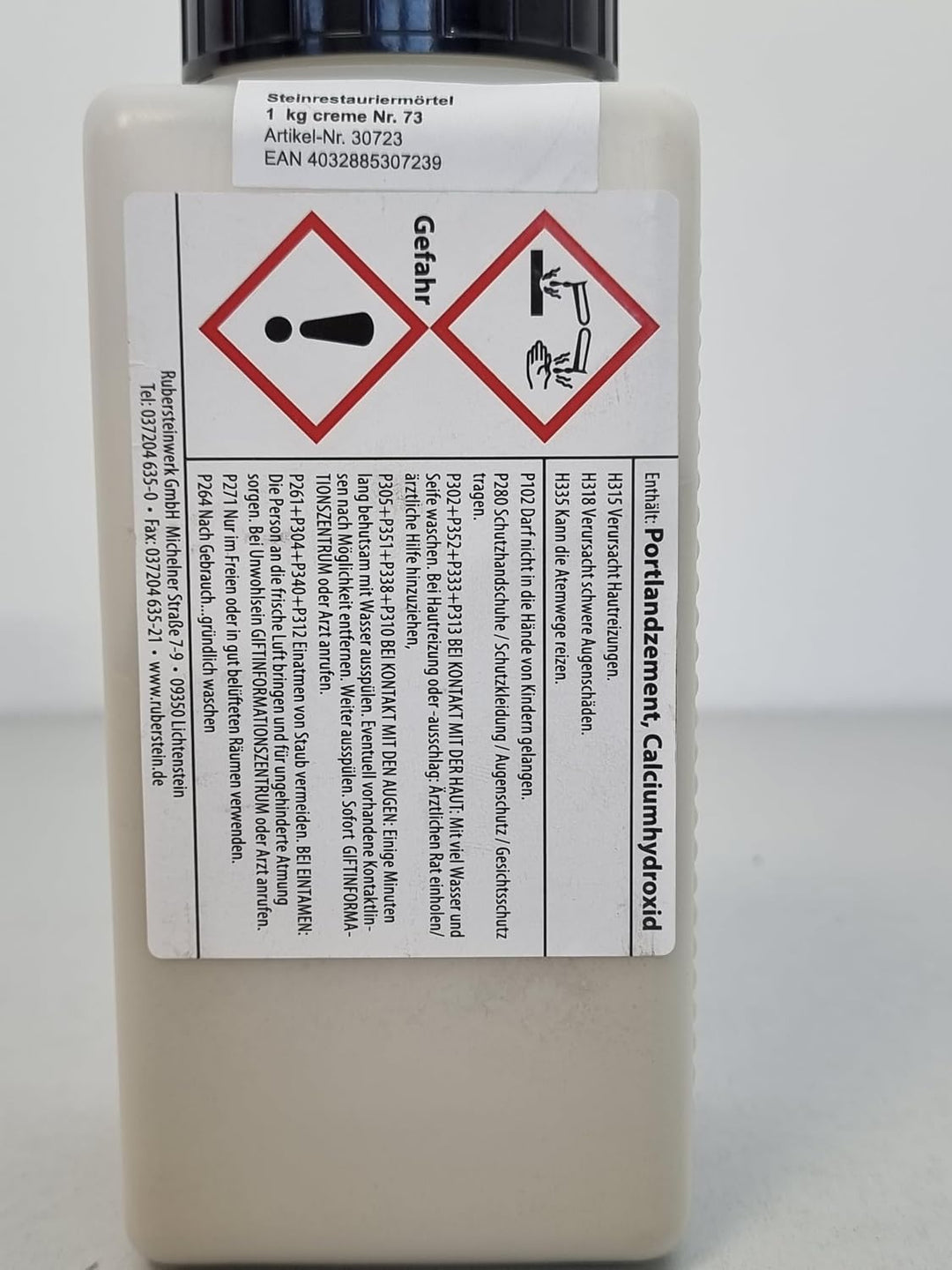 Ruberstein Steinrestauriermörtel für Natur- und Kunststein 1 kg (creme)
