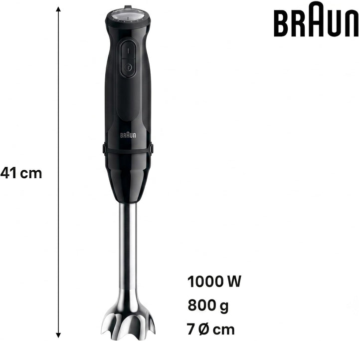 Braun MultiQuick 5 - Stabmixer 21 Geschwindigkeitsstufen, 1000W, Schwarz