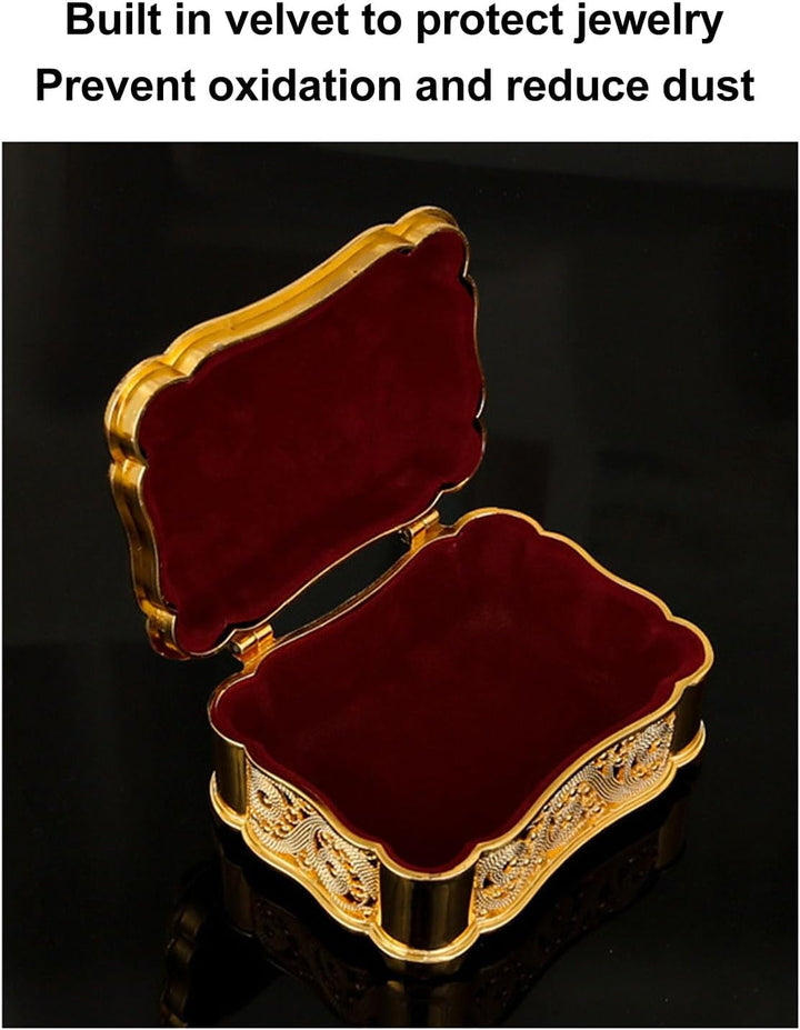 Metall-Schmuckkästchen, Vintage-Legierung, Schmuckaufbewahrung, Organizer, Ringe, Ohrringe, dekorati