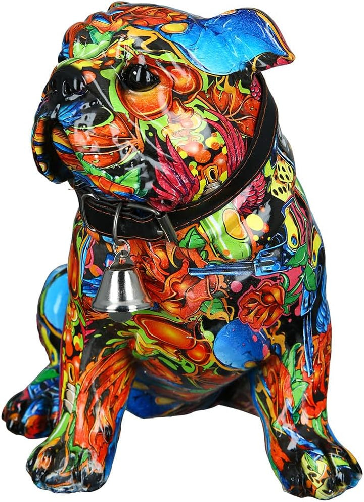 Casablanca Deko Figur Mops sitzend - Moderne Tierfigur Sculptur im Street Art Graffiti Design - Deko