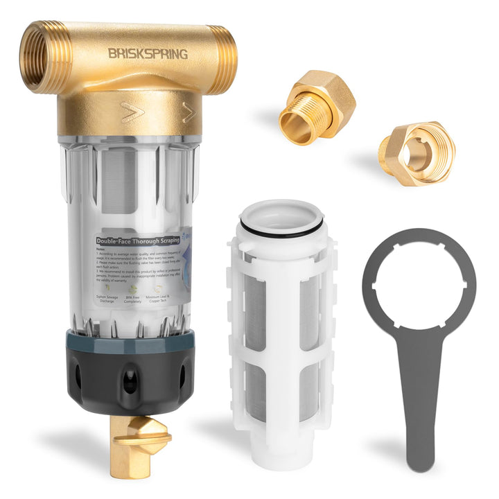 Wasser Vorfilter Sedimentfilter mit Schaber, Spin Down Sedimentfilter für Brunnenwasser, 300 Mikron,