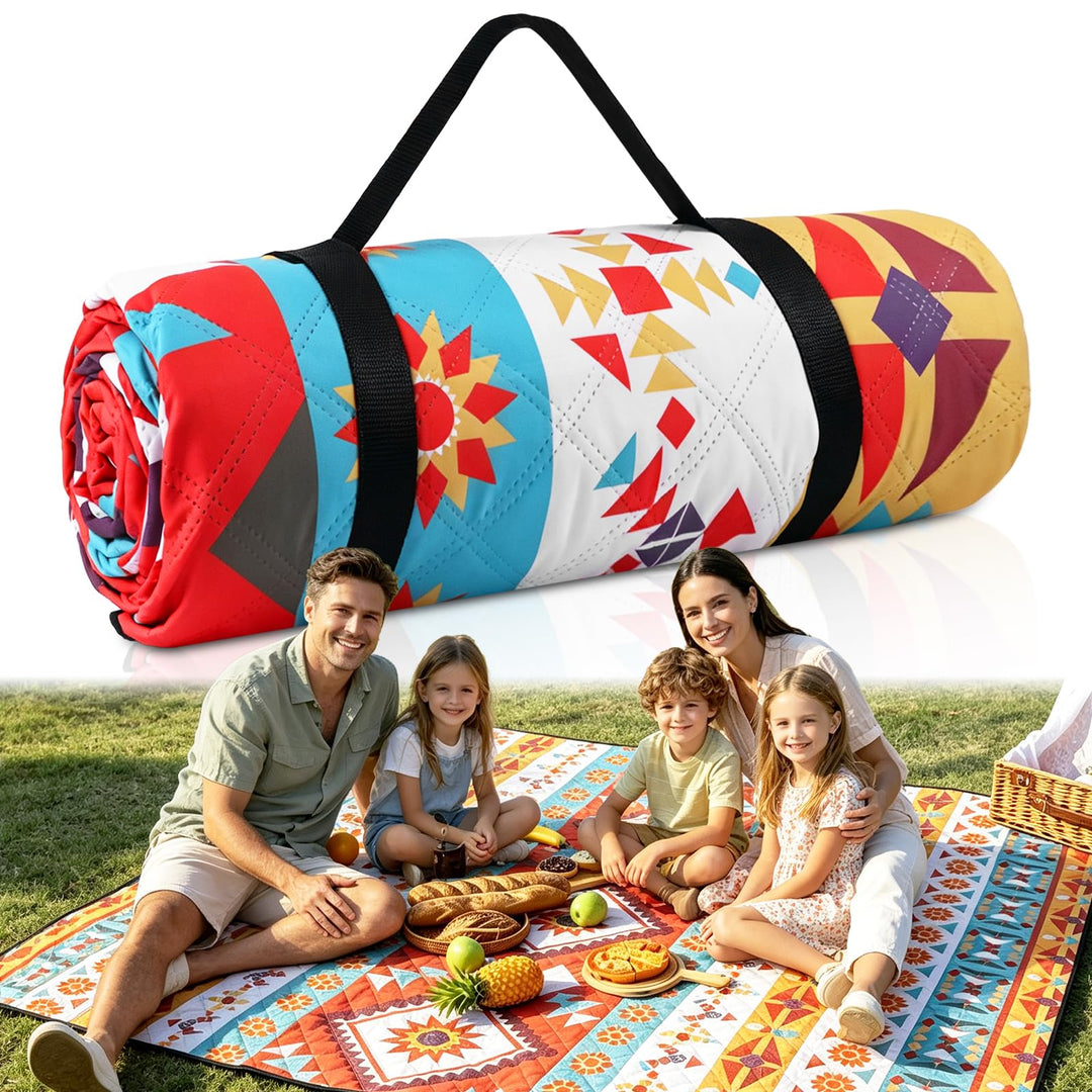 Picknickdecke wasserdicht,Extra grosse Picknickmatte 200x200 cm, sandabweisend waschbar Camping Stra