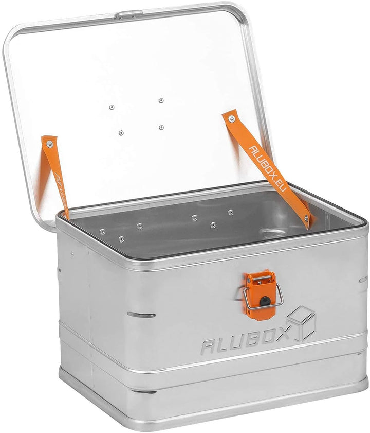 Alubox® Aluminiumbox 29 Liter Alukiste mit Deckel, extra stabiles 1 mm Aluminiumblech, Aussenmasse (