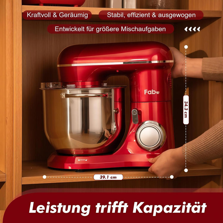 Fab-Serie 8L Küchenmaschine von Kitchen in the box, leistungsstarke Rührmaschine bis zu 2000W, ideal