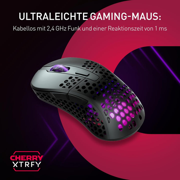 Xtrfy M4 Kabellose ultraleichte Gaming-Maus, RGB, verstellbare Form, 2,4 GHz, verzögerungsfrei, kabe