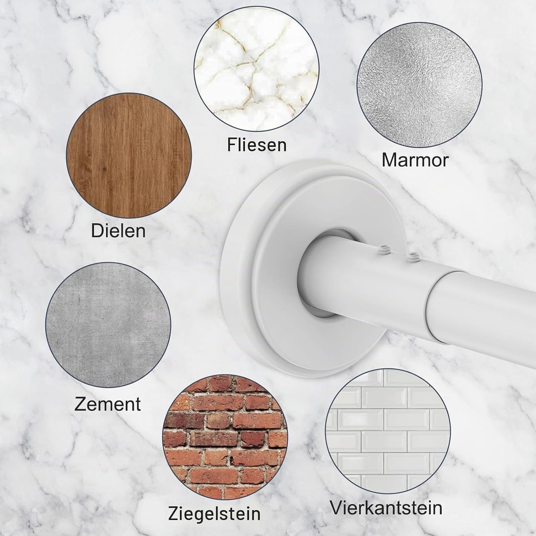 Misounda Duschvorhangstange U/L Form 75×(150-190)×75 cm - Duschstange für Duschvorhang Badewanne Eck