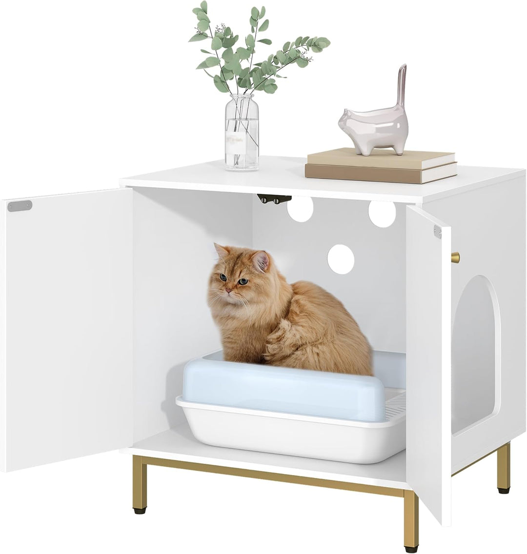 Hzuaneri Katzenschrank, Katzentoilette, Katzenklo Schrank, Katzenhaus mit Tür, Hölzerner Beistelltis