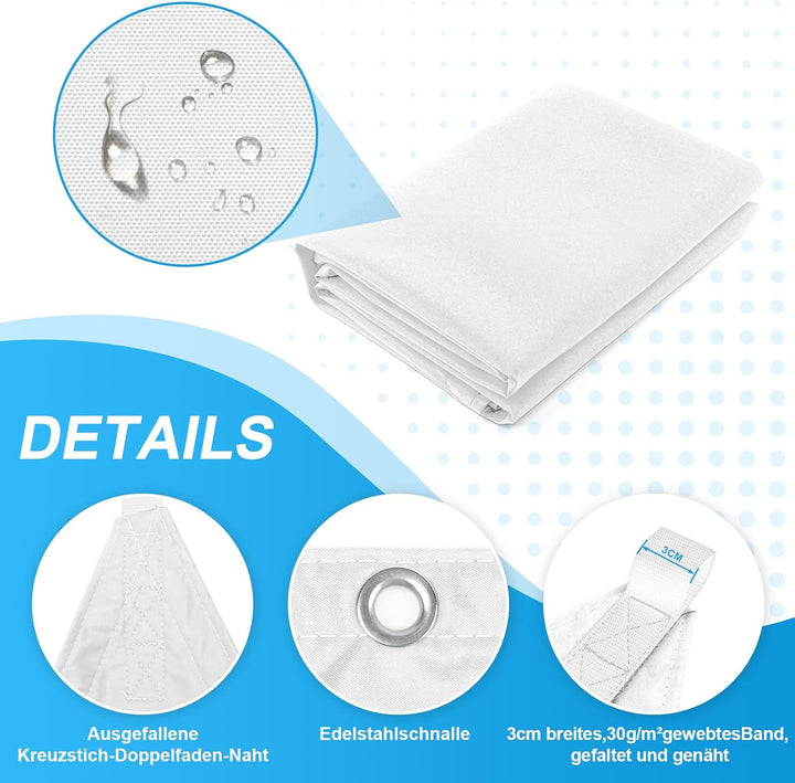 COOL AREA Sonnensegel Wasserdicht Dreieckig 2x2x2m,White 2x2x2m Weiss, 2x2x2m Weiss