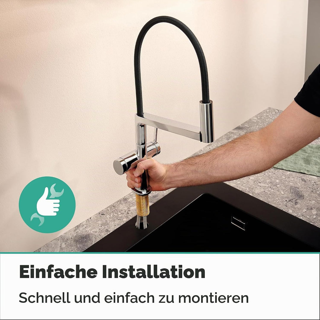 hansgrohe Talis Select M54 PowderSpray - Küchenarmatur mit Brause ausziehbar, SemiPro, 3 Strahlarten