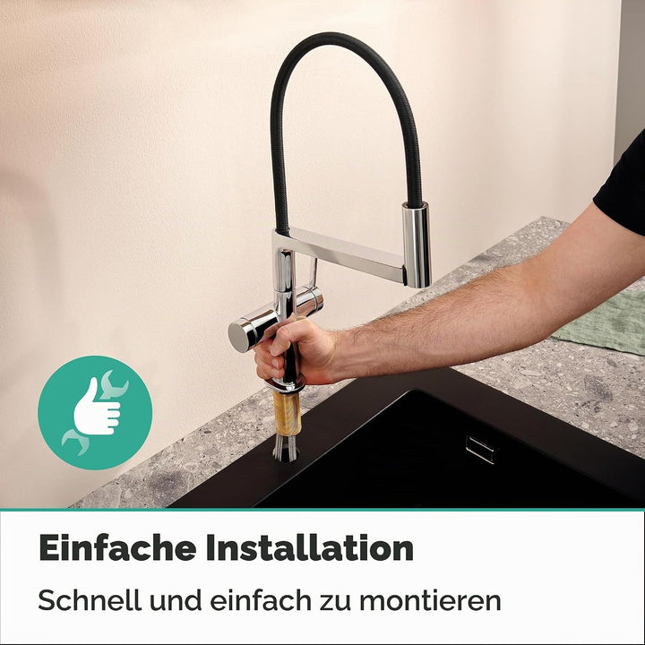 hansgrohe Talis Select M54 PowderSpray - Küchenarmatur mit Brause ausziehbar, SemiPro, 3 Strahlarten