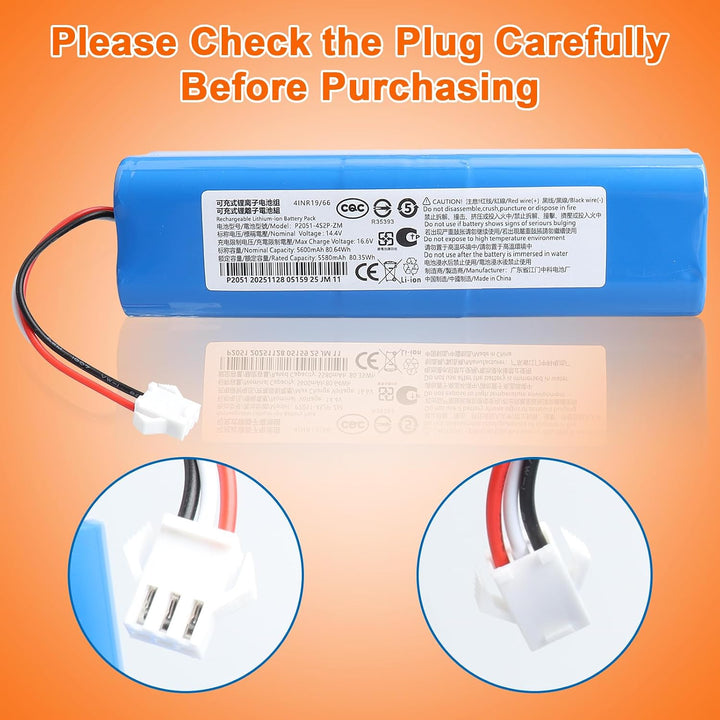 14,4V 5600mAh Li-Ionen-Akku, kompatibel mit Laresar L6 Pro, VIOMI S9, Honiture Q6, Q6 Pro, Ultenic T