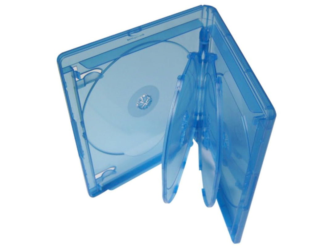 Profi Blu Ray Hüllen 6fach 15mm blau transparent - 10 Stück