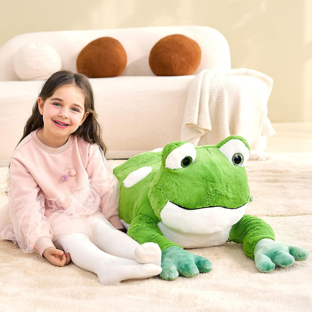 IKASA Gross Frosch Kuscheltier Riesen Stofftier,78cm Gross Plüschtier Riesige Plüsch Spielzeug Flaus