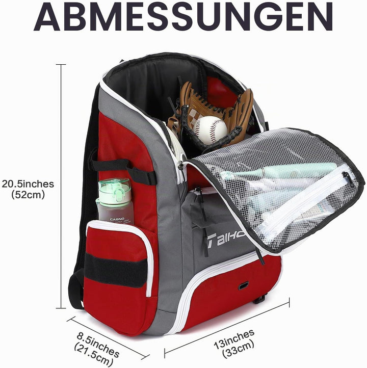 Sportrucksack Damen 35L mit Schuhfach, Nassfach und Laptopfach Wasserdicht Gym/Baseball/Strand/Schwi