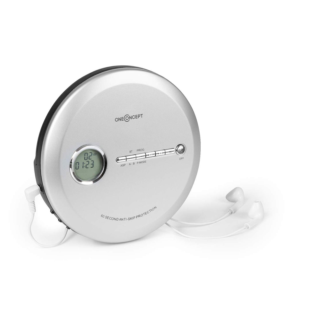 OneConcept CDC 100MP3 - Discman mit Netz- oder Batteriebetrieb, USB, Formate: CD, CD-R, CD-RW und MP