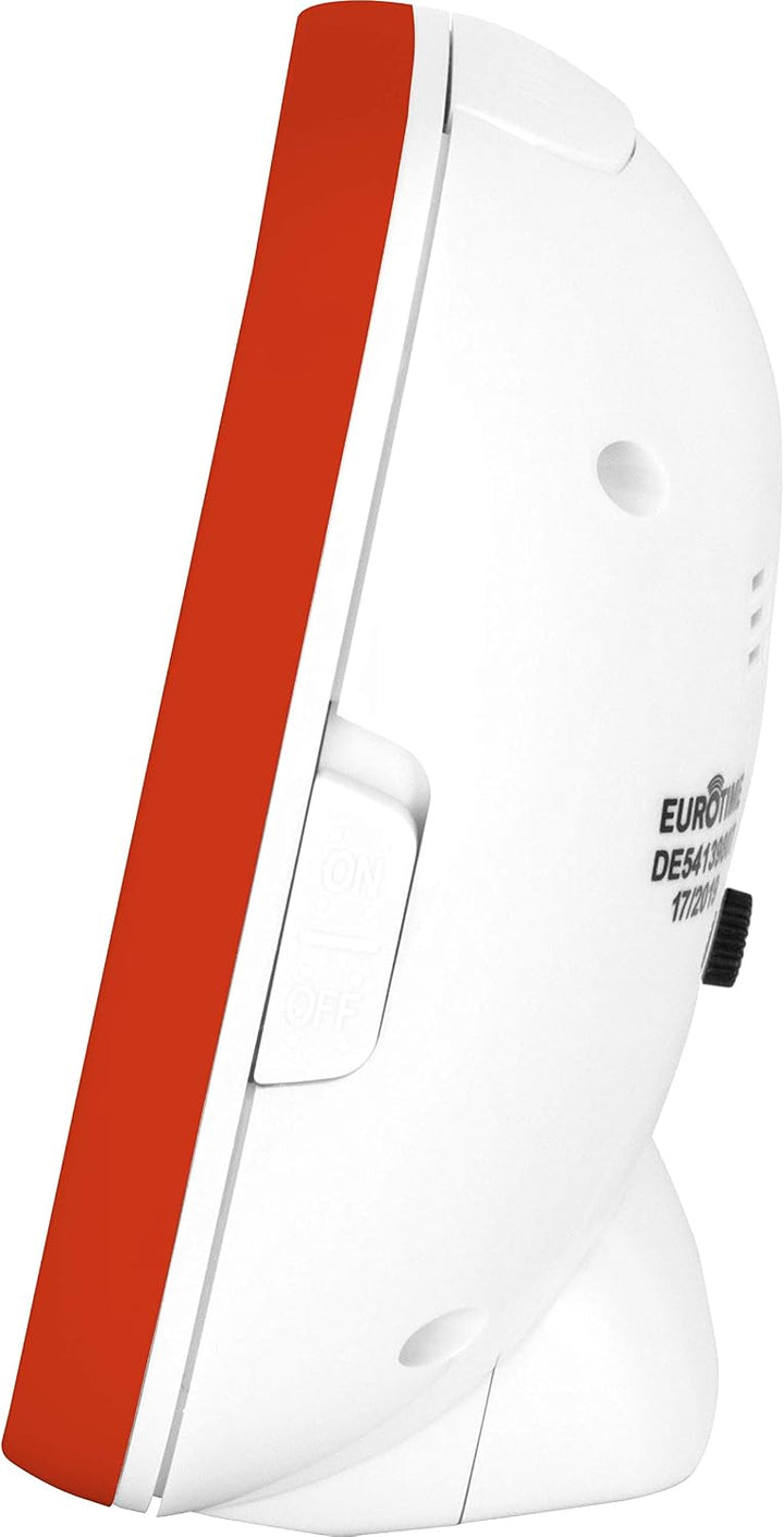 Eurotime Wecker für Mädchen mit Kürbis Herbst Fee, Orange Weiss, Kinderwecker, Kunststoffgehäuse und