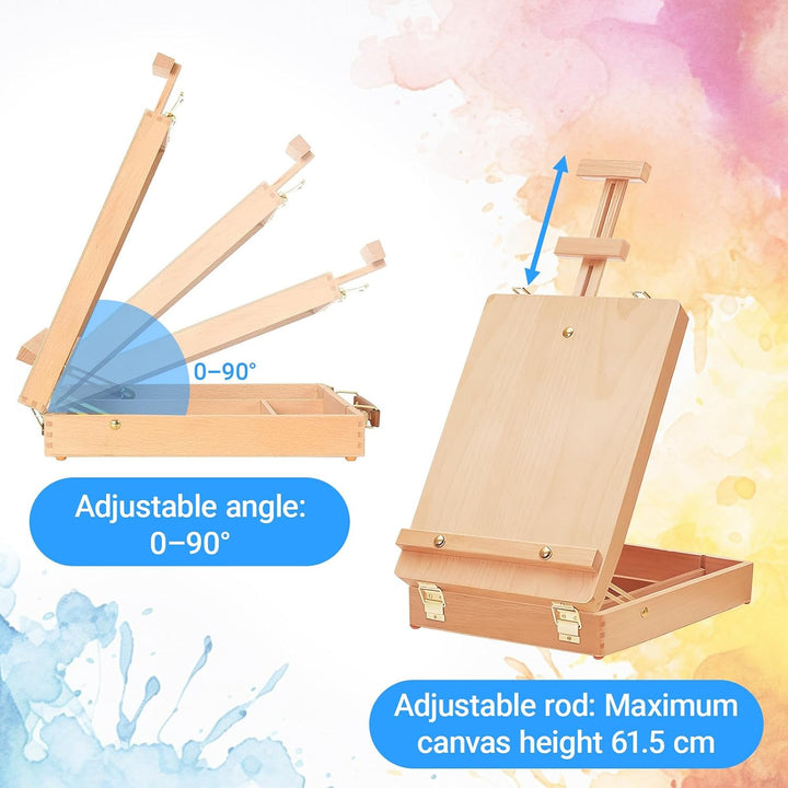 Tischstaffelei Staffelei Tisch Einstellbare Tabletop-Skizze Staffelei Zeichenbrett mit Schublade Hol