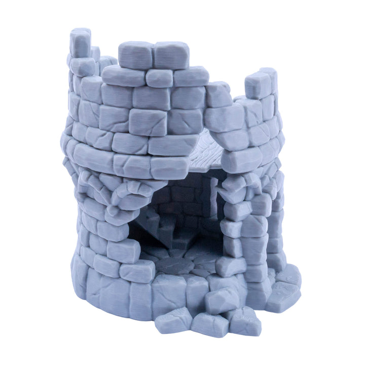 Miniatur-Ruinierter Turm, Geländelandschaft für Tischkriegsspiel, 28 mm Massstab, 3D Vikings