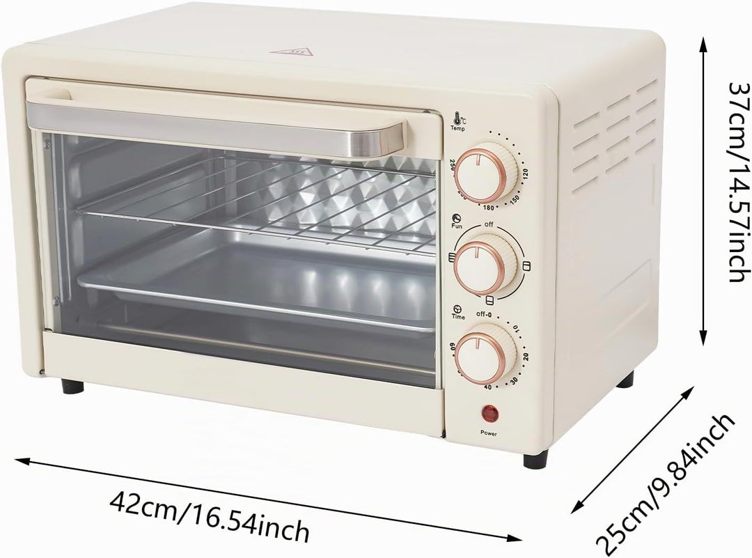22L Elektrobackofen 1000W 220V Mini Backofen 60 Minuten Timer Einstellbarer Temperatur 120°C-250°C E