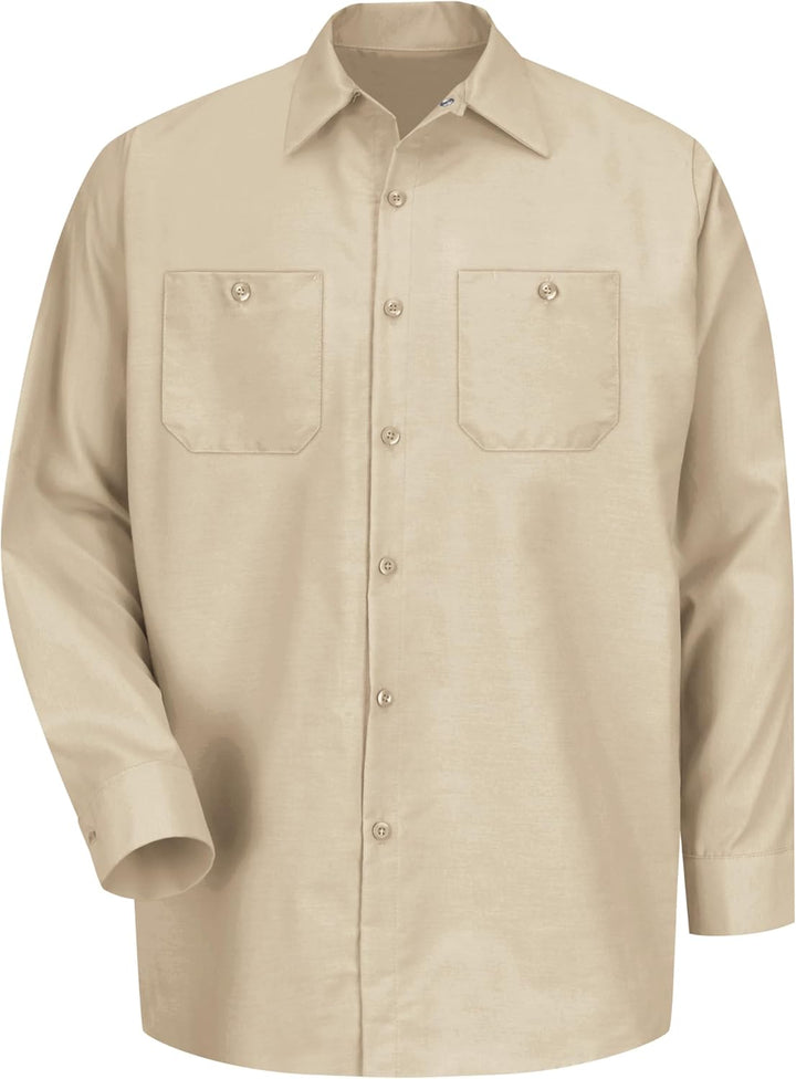 Red Kap Herren Industrial Work Shirt, Regular Fit, Long Sleeve Button-Down-Arbeitshemd S Hellbraun,