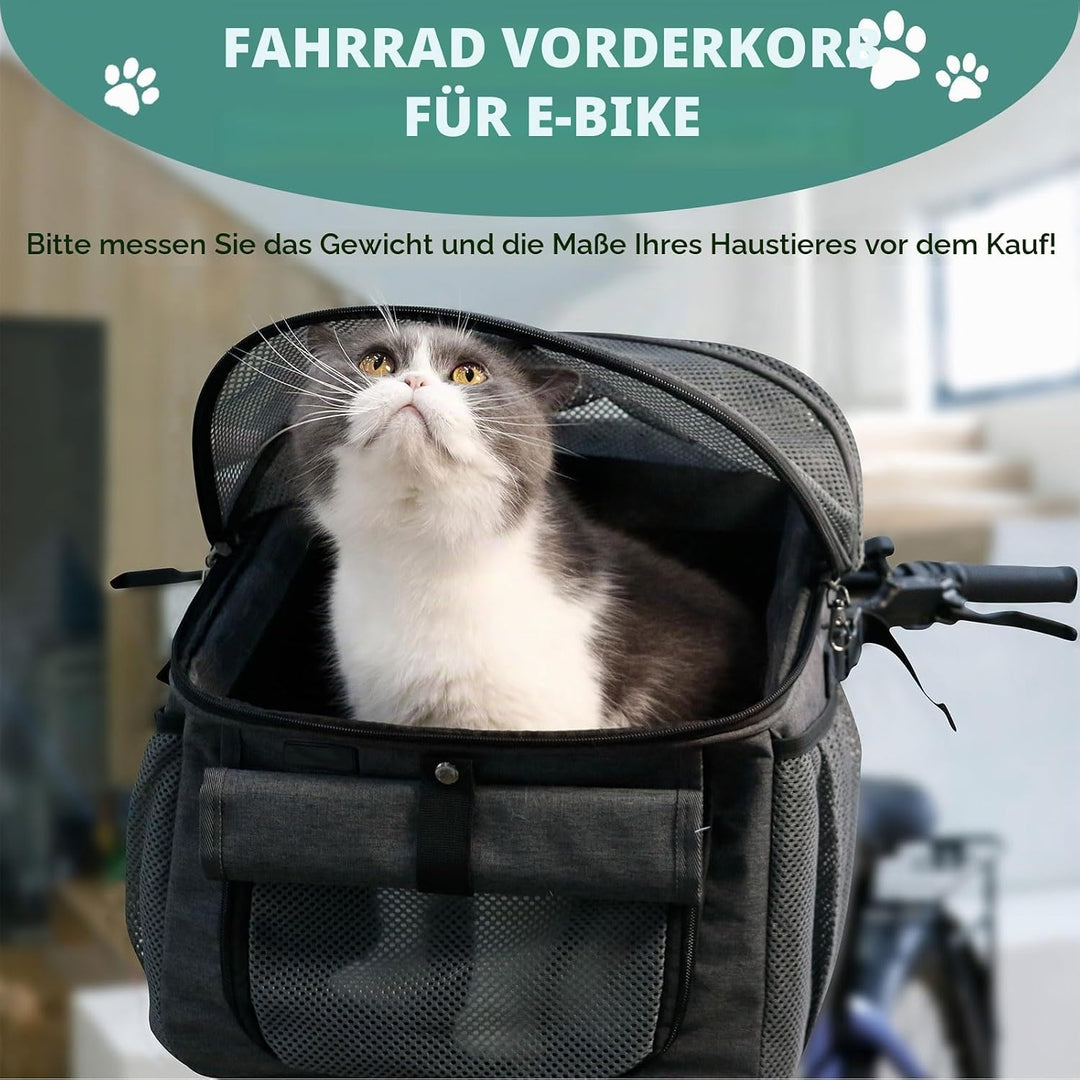 Hundekorb Fahrrad Vorne 5kg, Fahrradkörbe für Hunde und Katzen, Faltbarer Hundefahrradkorb, Hunderuc
