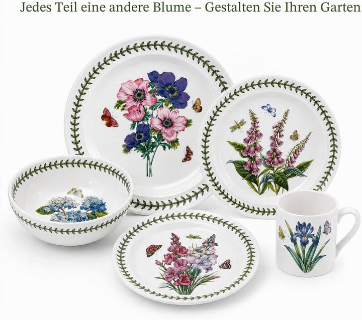 Portmeirion Botanic Garden 25,4 cm Abendessen Teller – Set von 6 Rose, Rose