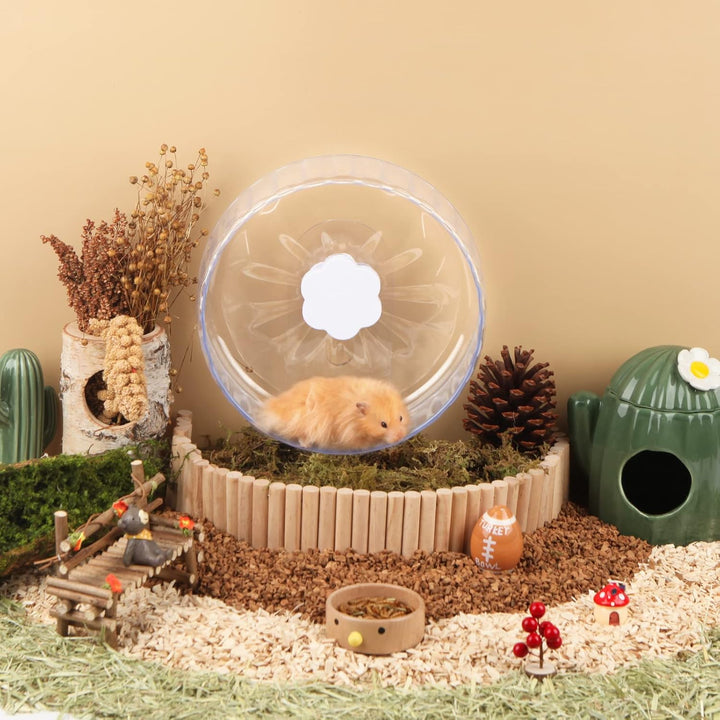 Bucatstate Hamsterrad, 21cm Laufrad Hamster Leise Hamster Spielzeug Transparent, rutschfeste Laufsch