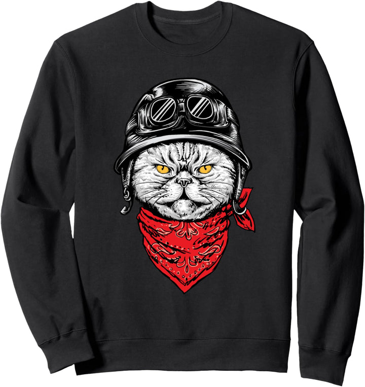Biker Katze - Chopper Biker Motorrad Motorradfahrer Sweatshirt