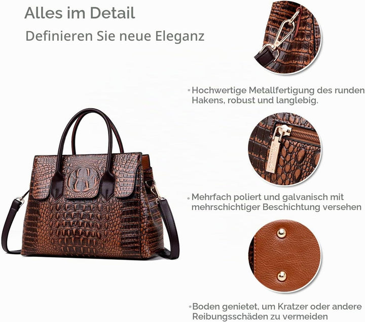 NICOLE &amp; DORIS Taschen Handtaschen designer taschen Krokodil Top umhängetasche luxuriöse ledertasche
