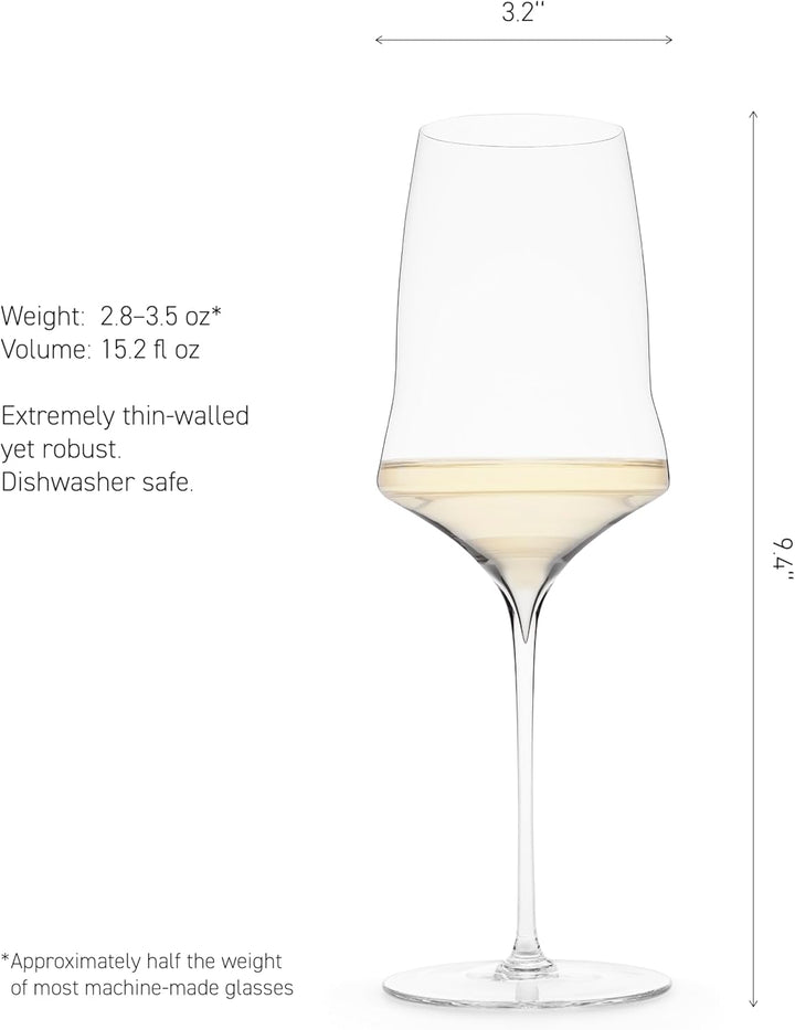 Josephine No. 1 | White | Weissweingläser 6er Set Designed by Kurt Josef Zalto 6 Stück (1er Pack), 6