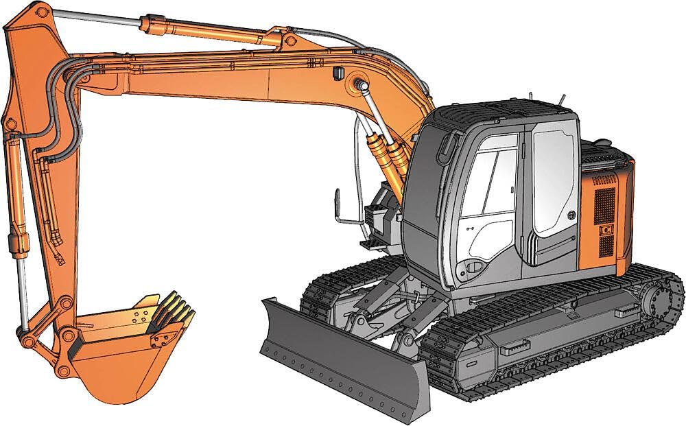 Hasegawa HWM01 1/35 Hitachi Bagger ZAXIS 135US, Farbig