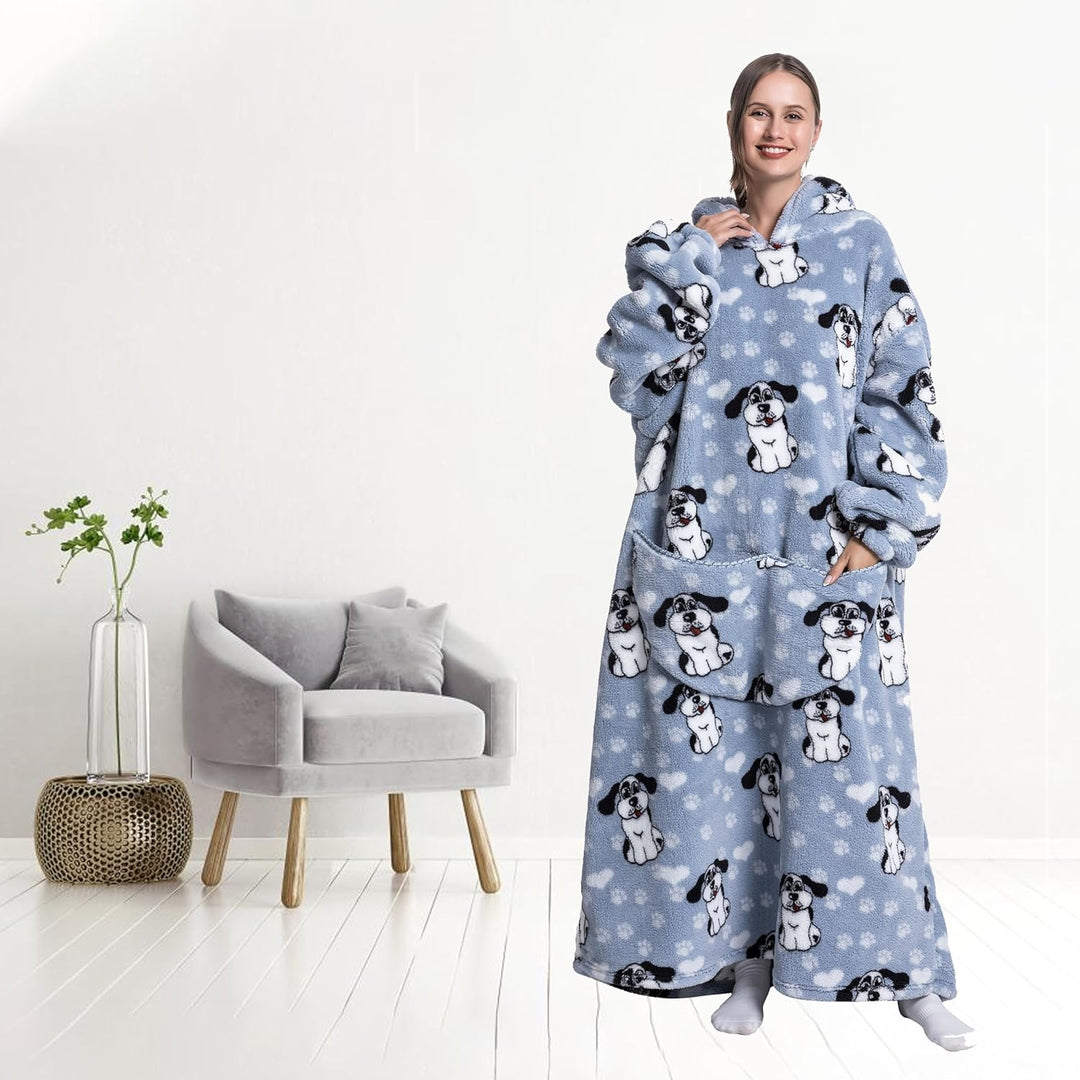 Lange Hoodie Decke mit Ärmeln für Damen &amp; Erwachsene - Kuscheldecke mit Ärmeln - Weiche &amp; Warme Deck