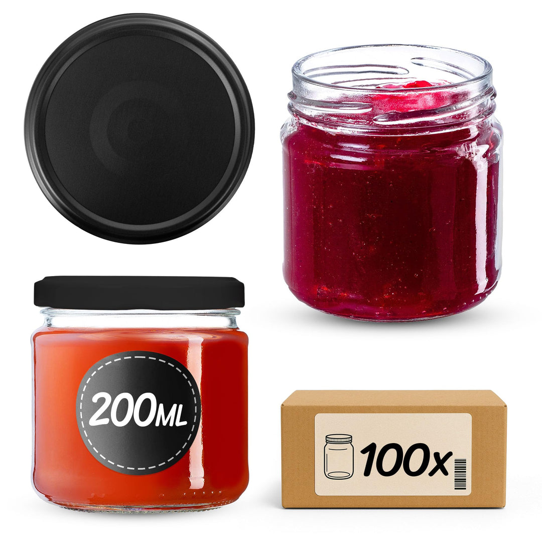 KADAX 100er Set Einmachgläser 200ml TO66, Marmeladengläser Vorratsgläser Mason Jar mit Schraubdeckel