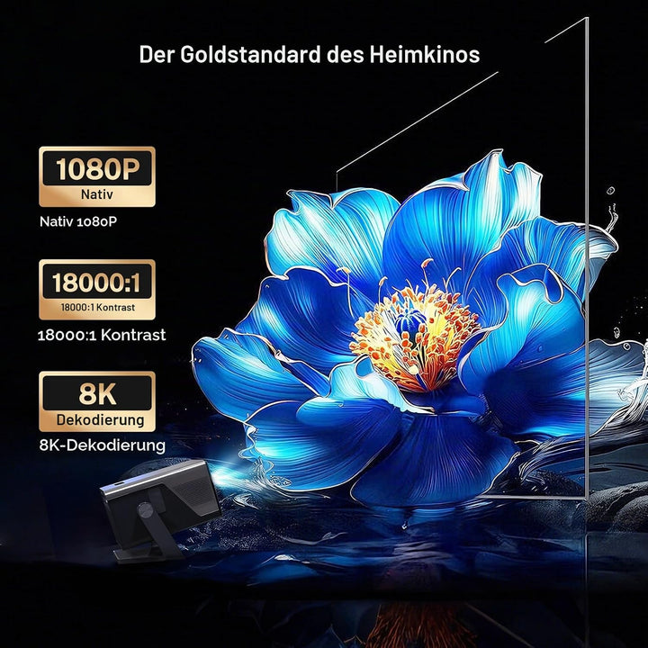2000 ANSI Lumen Native 1080P Smart Mini Beamer mit Android 14