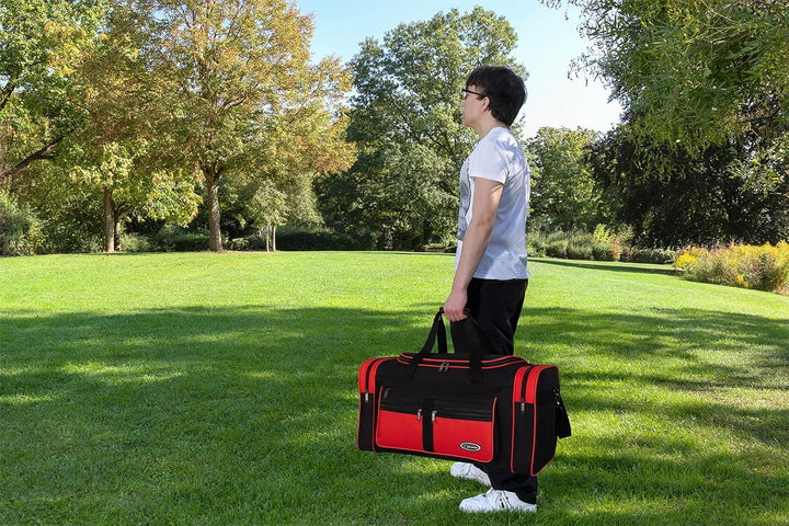 Sporttasche, Reisetasche und Fitnesstasche für Damen und Herren- Tainingstasche, Gym Bag (Rot, L 73