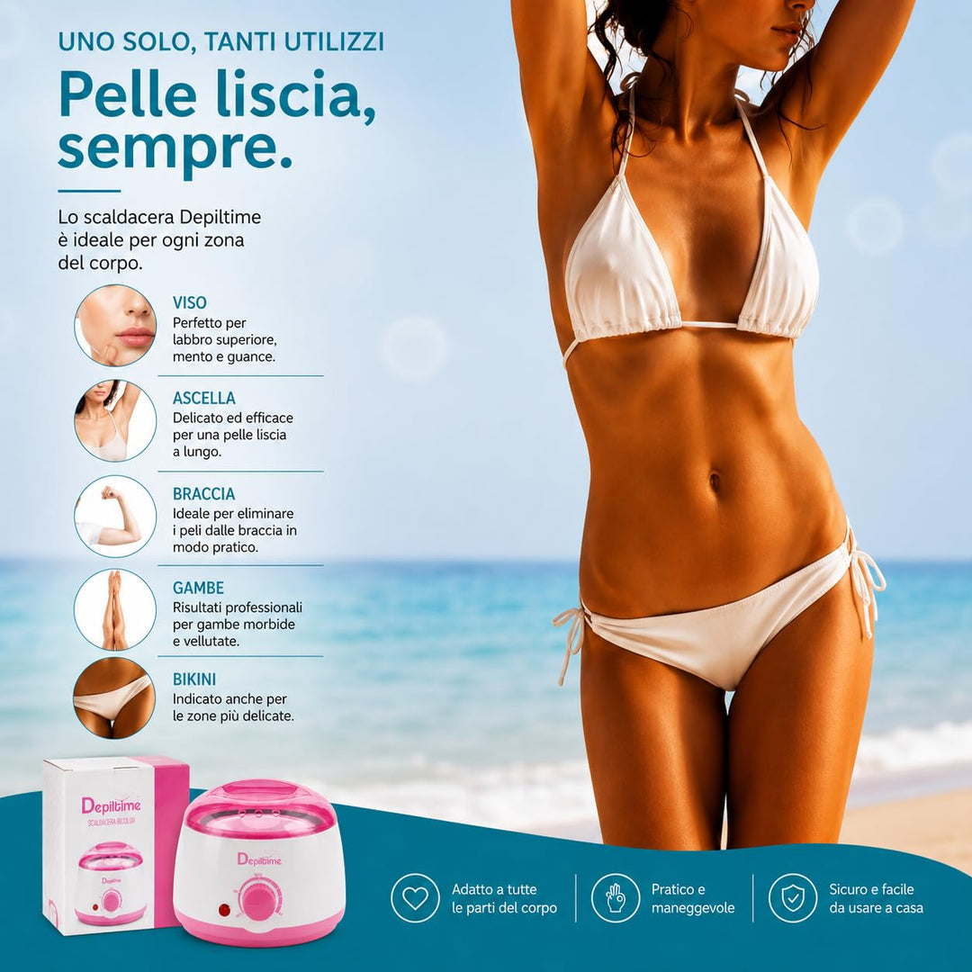 ANYSKIN DEPILATION KIT> WACHSWÄRMER + LIPO VASE WACHS + NACH WACHS ANYSKIN + 100 EPILATIONSSTREIFEN