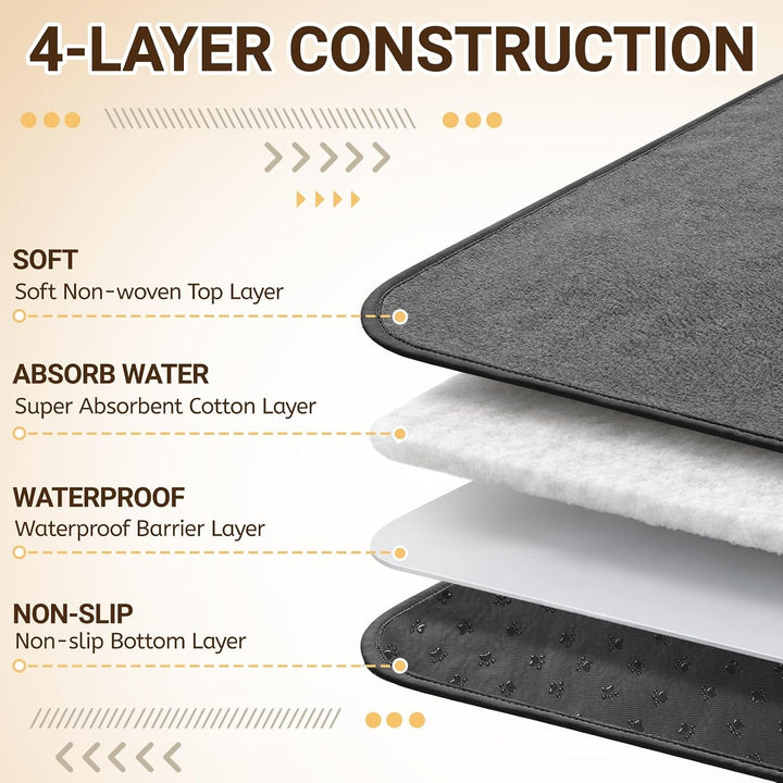 Baodan 2er Welpenunterlagen Waschbar, 90 x 80cm PIPI Matten für Hunde, Schnell Absorbierend Haustier