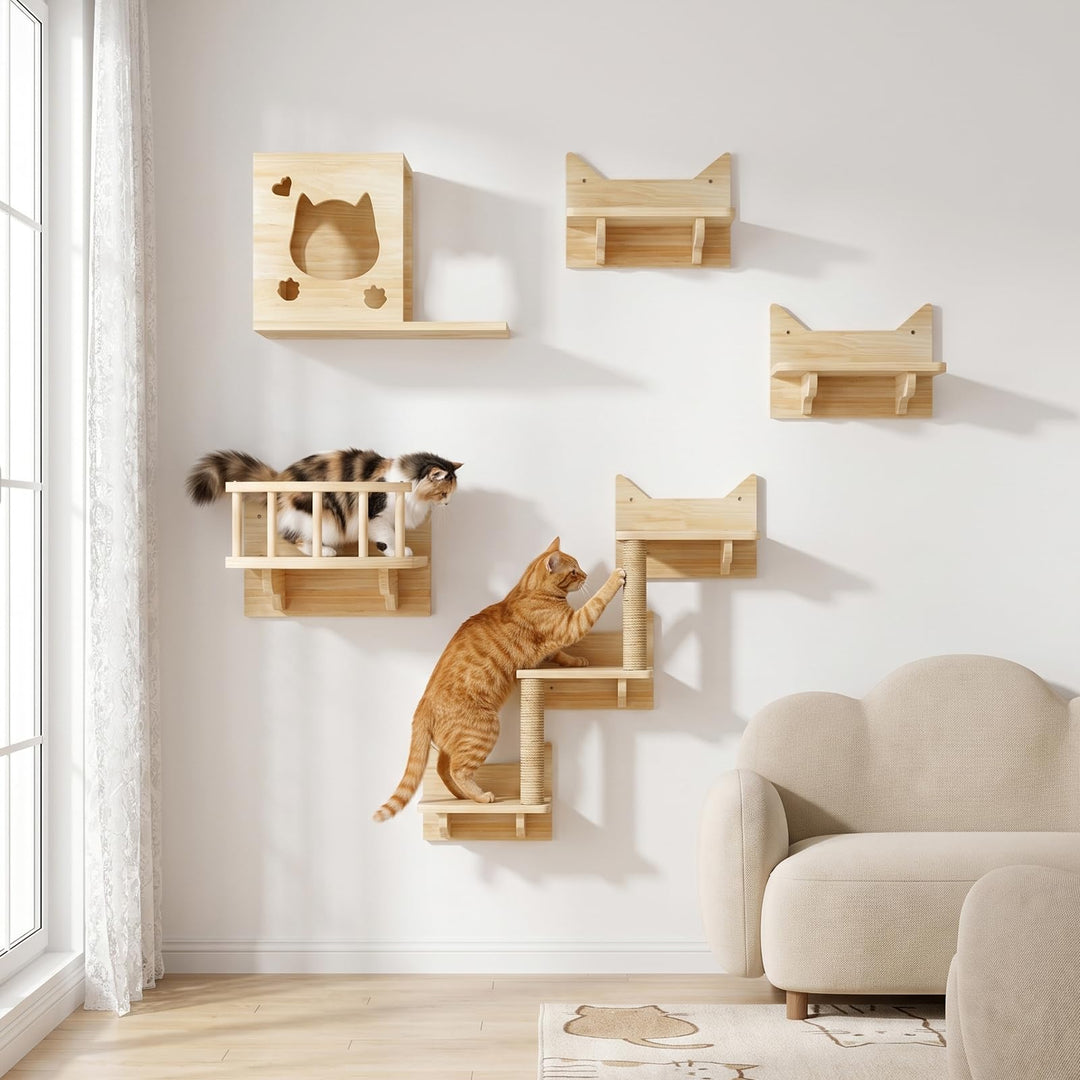 Kletterwand Katzen Set, Katzen Kletterwand Set, Kratzbaum Wand