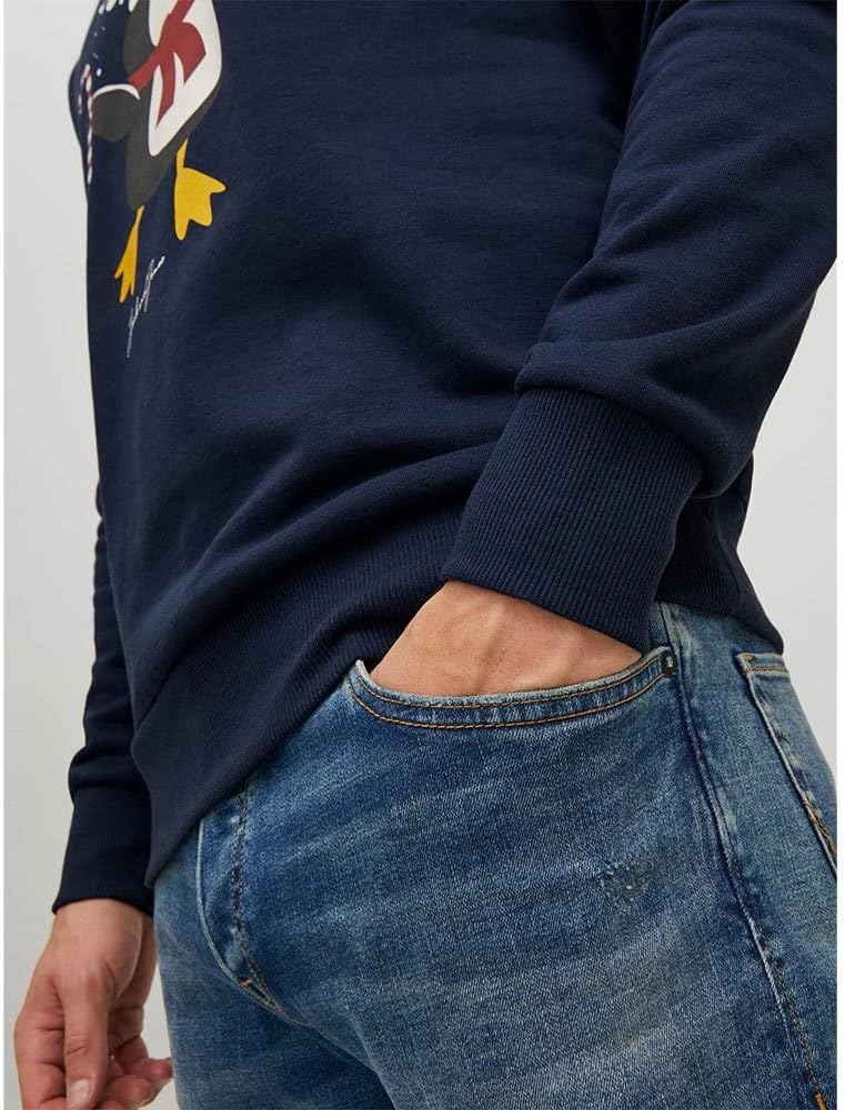 JACK &amp; JONES Toon Crew Neck Christmas Jumper L Marineblauer Blazer, L Marineblauer Blazer