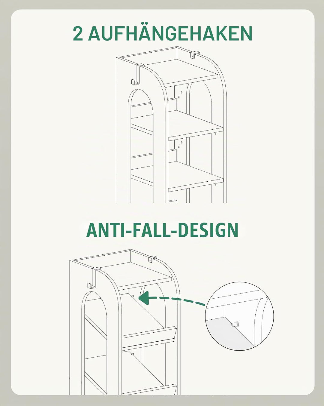 Hzuaneri Vertikales Schuhregal, 11 Ebenen Schmale Schuhregale, Holz-Schuh-Organizer für Schrank, Ein