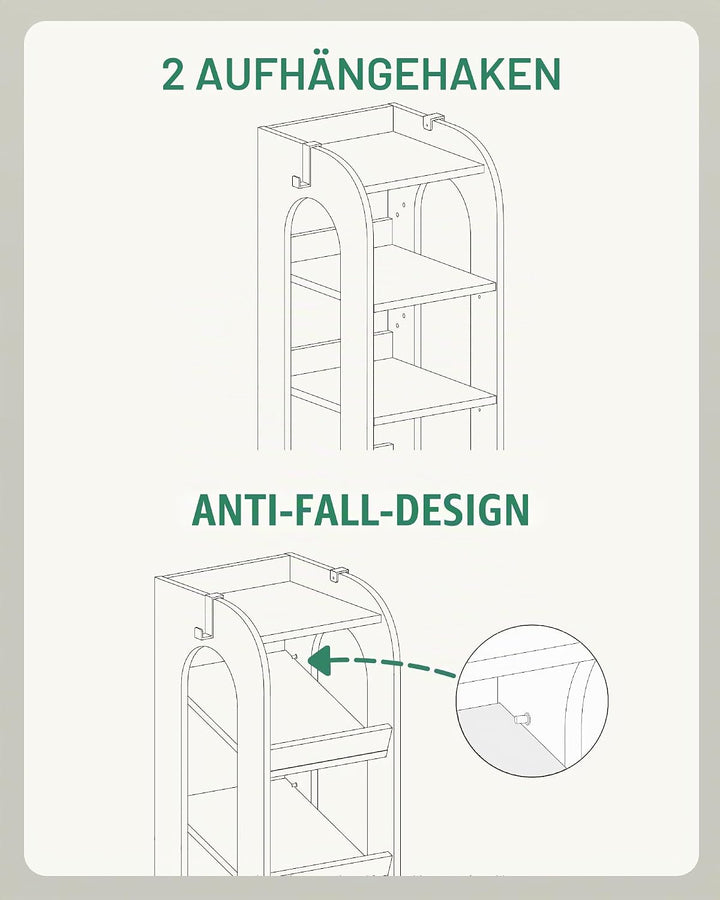 Hzuaneri Vertikales Schuhregal, 11 Ebenen Schmale Schuhregale, Holz-Schuh-Organizer für Schrank, Ein