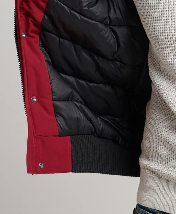 Superdry Herren Everest Bomberjacke L dunkelrot, L Tiefes Rot